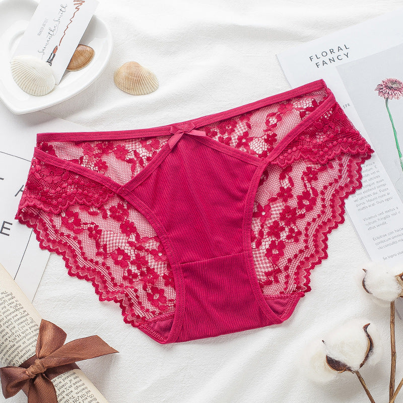 Lace transparent low waist seamless sexy briefs