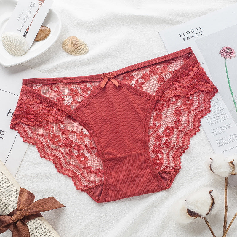 Lace transparent low waist seamless sexy briefs