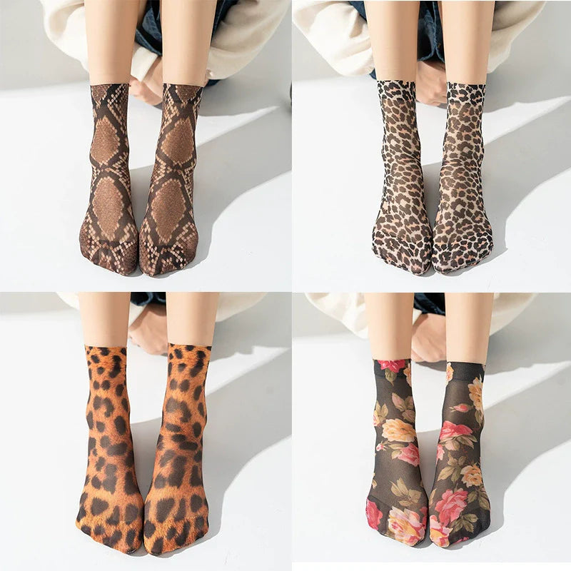 Summer high elastic breathable ultra-thin socks