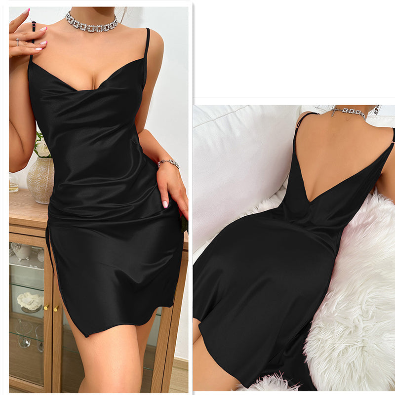 Ice silk slim fit dress