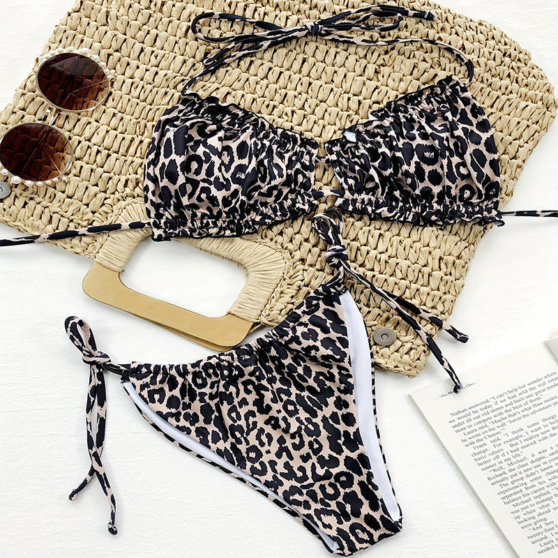 Leopard print sexy beach bikini